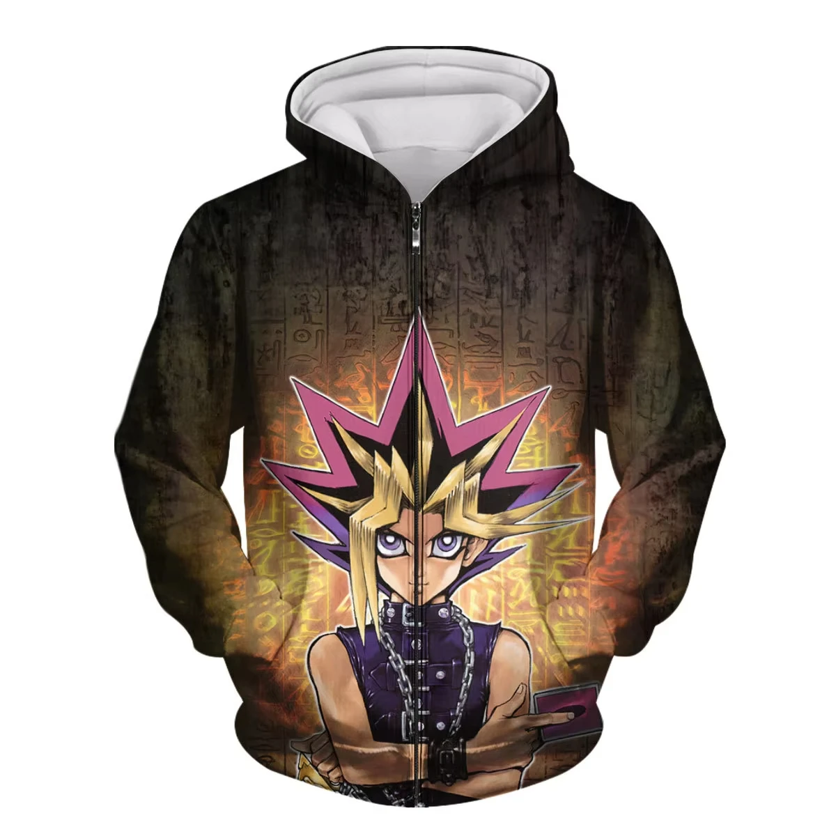 انمي ياباني يو جي أوه ثلاثية ا - مراجعة Mens Fashion Zip Up Hoodies وسعره