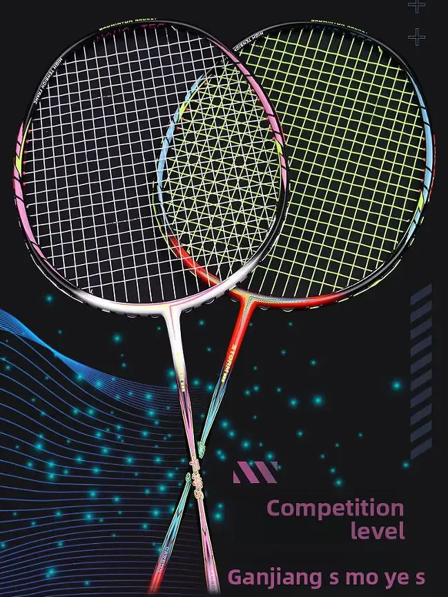 

Factory OEM Badminton Racket High Quality Carbon Fiber Double Rackets Set with Cover