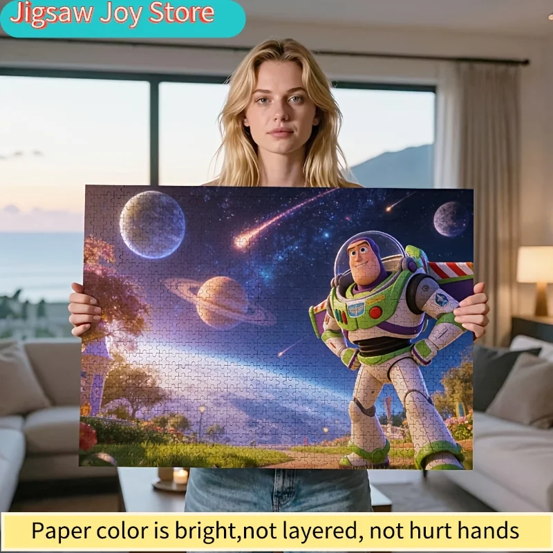 

1000pcs Disney Buzz Lightyear Space Puzzle | Toy Story Adult Educational Jigsaw, Frameless Wall Hanging Decor for Classroom, K
