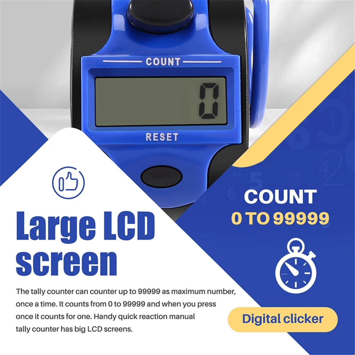 

Better Quality Counter Electronic Clicker Manual Digital Stitch Counter Finger Ring Mechanical Handheld Counter for Row People G