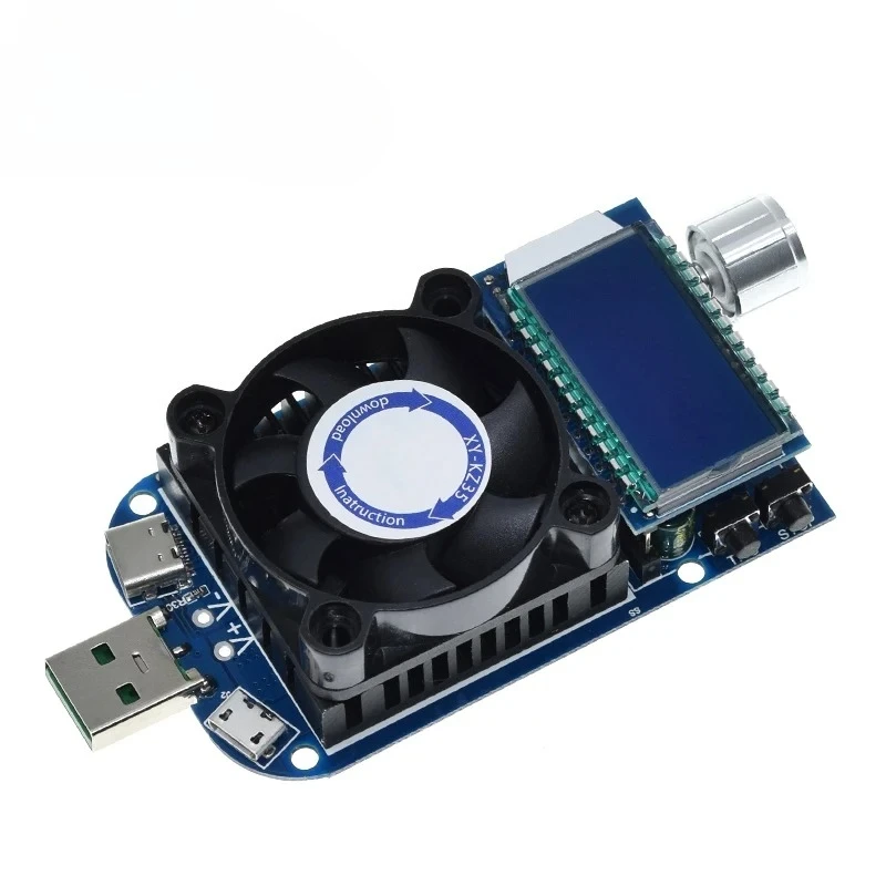 25W 35W QC2.0 QC3.0 USB Electronic Load Adjustable Constant Current Aging Resistor Battery Voltage Capacity Tester