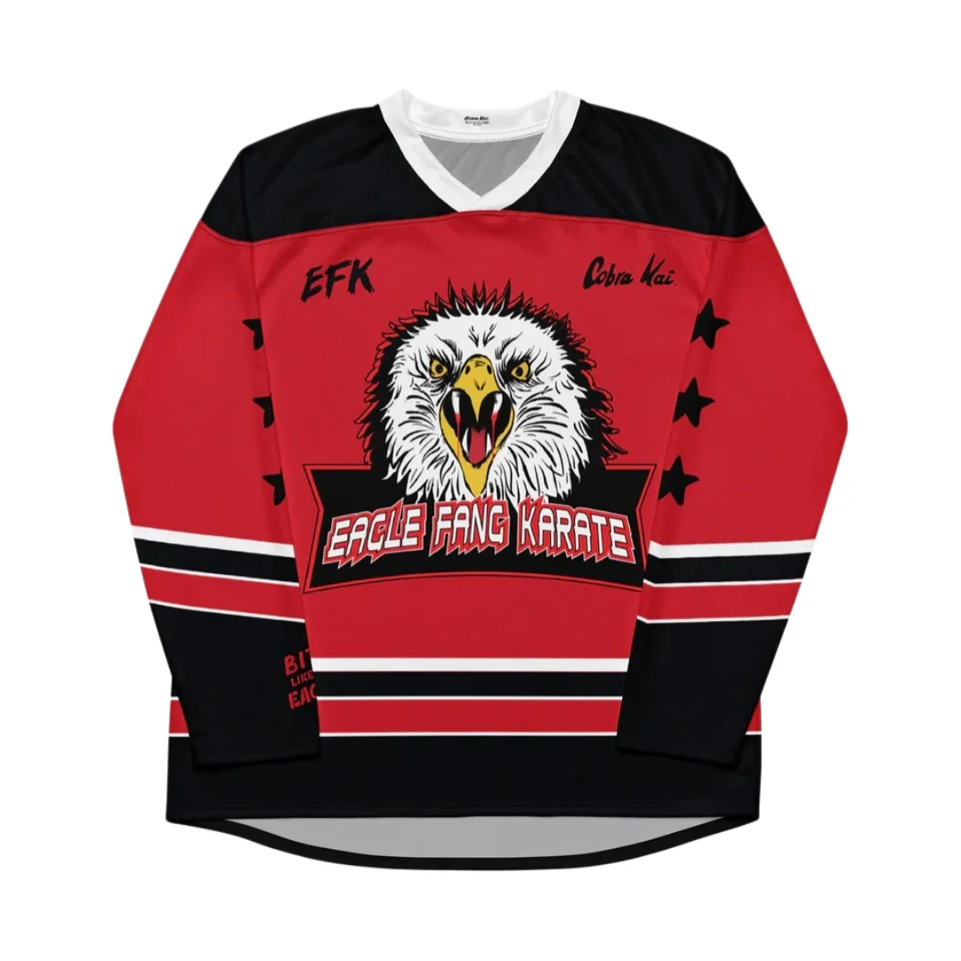 Cobra Kai Eagle Fang No.14 Hockey Jersey Men's Long-Sleeved Top Summer Outdoor Casual Training Exercise Breathable Quick-drying