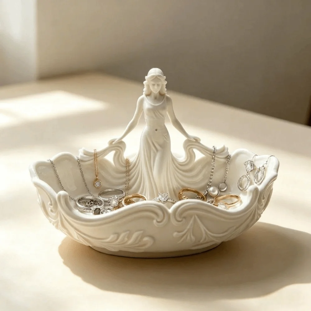 Perfect Elegant Jewelry Storage Tray Simple Statue-Shaped Home Desktop Tray Decorative Storage Tray Vanity Countertop