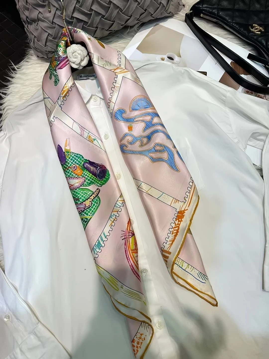 BYSIFA|New 100% Silk Scarf Shawl Spring Fashion Horse Design Square Scarves Winter Brand Pure Silk Scarf Pink And Blue Foulard