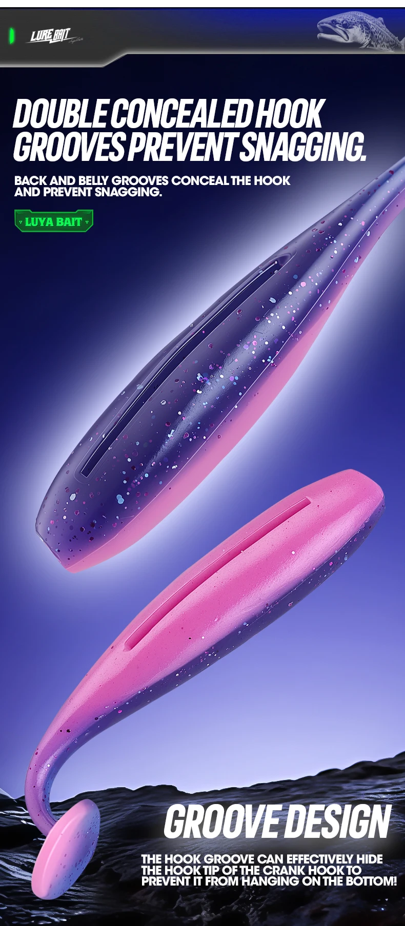 TAIYU 10 Stück/Set T-Tail-Wurm-Weichköder, zweifarbig, 5-7 cm, künstliche Silikon-Weichköder mit Geruchsverstärkung für Barsch-Angeln, Wobbler – Detail 9