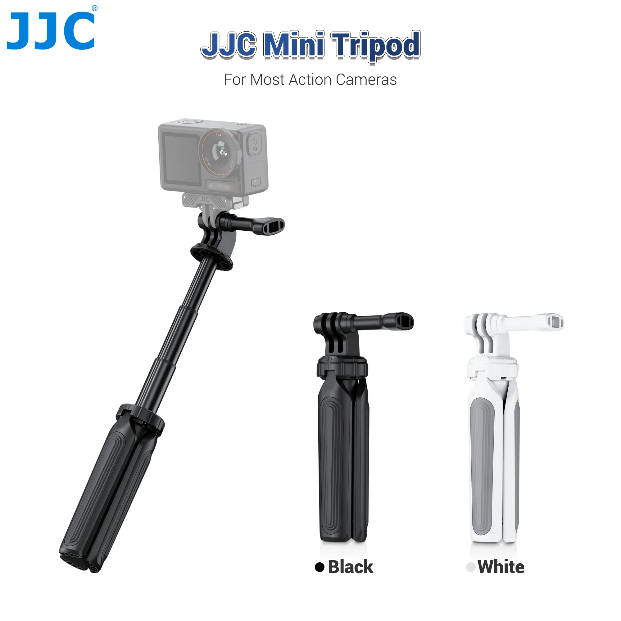 JJC TP-T3A Mini Selfie Stick Tripod For DJI Osmo Action 5 Pro 4 3 For Insta360 Ace Pro 2 Two Claw Interface Selfie Stick Stand