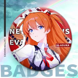 5.8CM New Anime EVA Ayanami Rei Asuka Figure theme tinplate badge Brooch Model Cosplay props Gifts