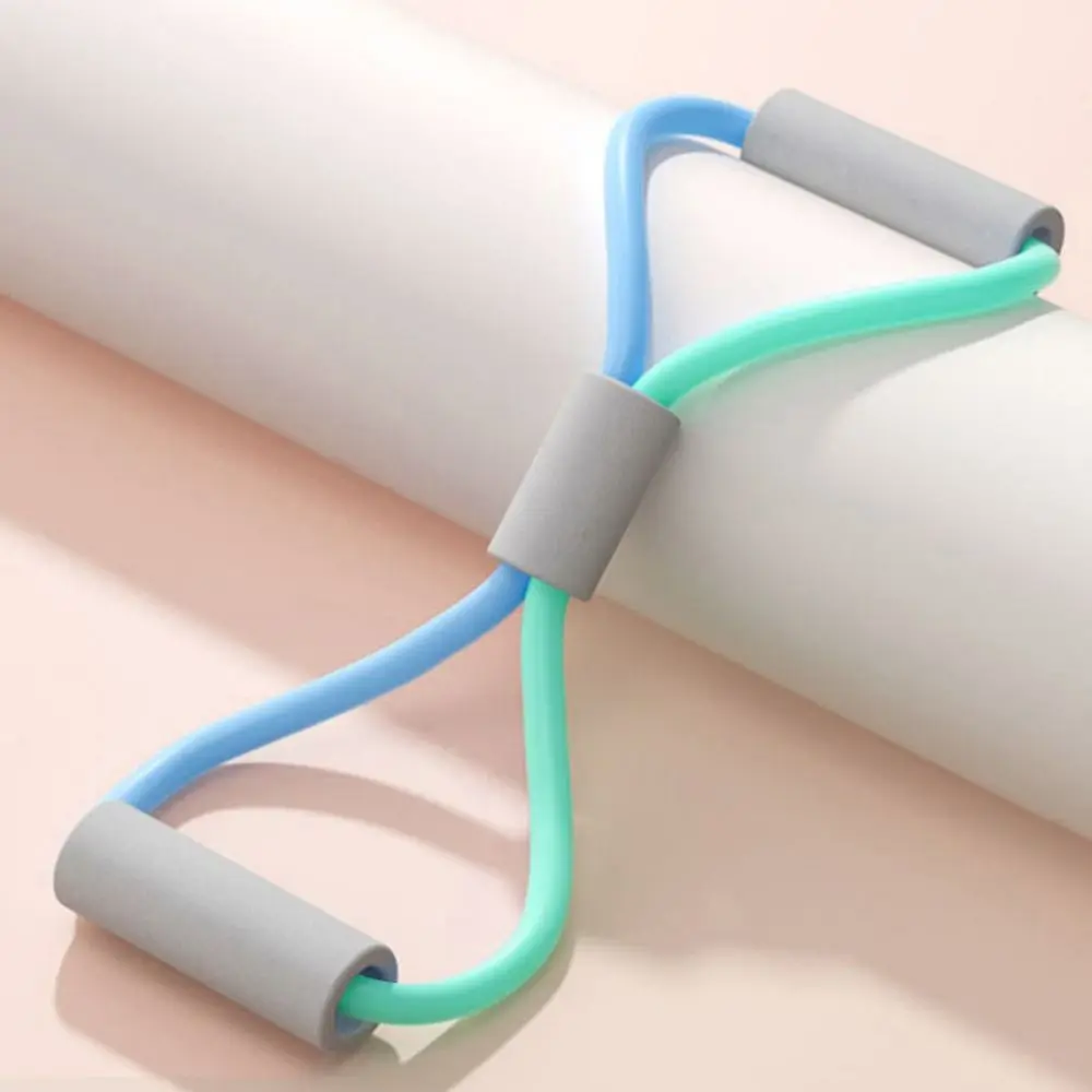 Tensile Tape Yoga Resistance Band 8 Shape Muscle Stretching Fitness Resistance Bands Solid Color TPE Yoga Pilateselastic Band