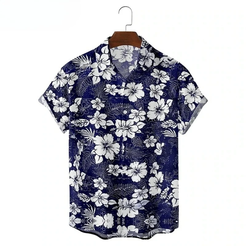 Fashion Mens Hawaiian Shirt Male Vintage Classic Tropical Plants 3D Printed Beach Aloha Shirts Short Sleeve Loose Unisex Tops
