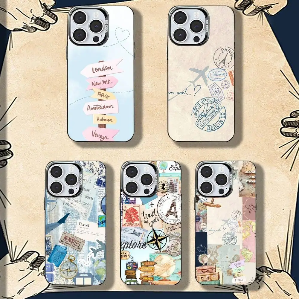 

Travel Plan Phone Case For iPhone 16,15,14,13,12,11,8,7,Pro,Max,Plus,Mini,XS,SE Shockproof Matte Cover