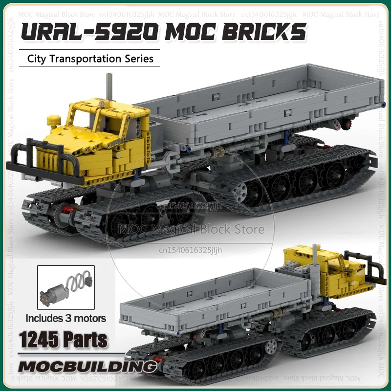 

Engineering Vehicle Series URAL-5920 Model Truck MOC Building Blocks City Transportation DIY Technology Motors Brick Toys Gifts