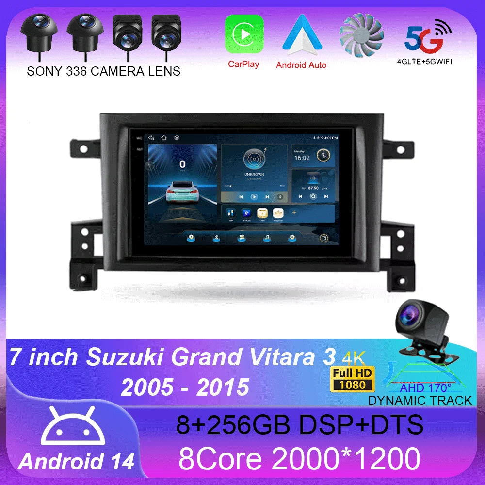 

For Hyundai Santa Fe 3 2013 - 2016 Carplay Auto GPS Car Radio Navigation Multimedia Video Player Stereo BT Android 14 7 inch