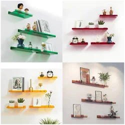 Colorful Acrylic Floating Shelf, Wall Mounted Bookshelf, Corner Display Shelf, Room, Bathroom, Kitchen Storage Shelf, 8 Colors