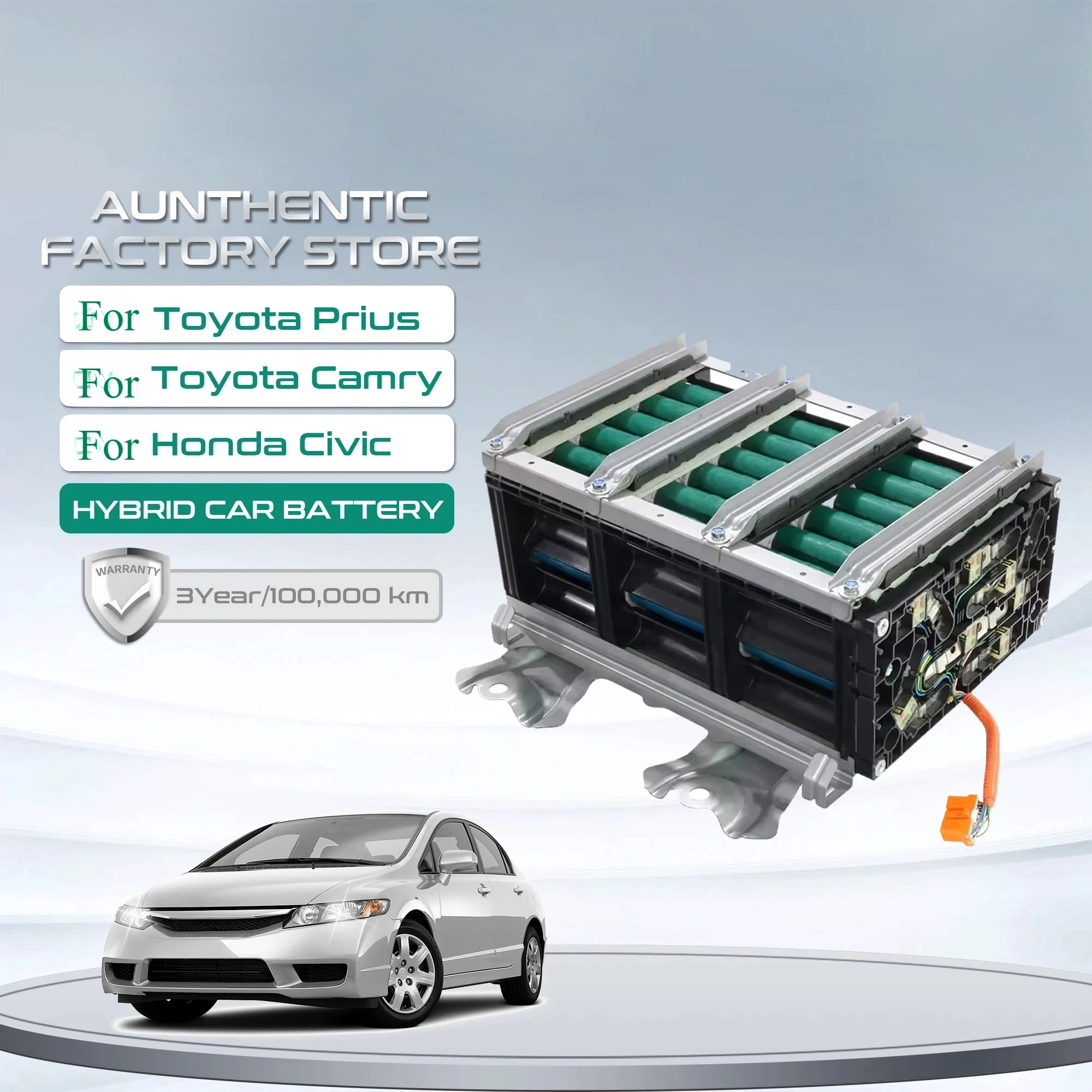 Hybrid Car Battery 158V 6.5Ah, Ni-Mh Replacement Battery for Honda Civic IMA 2006-2011, High Capacity Battery Pack, Ennocar