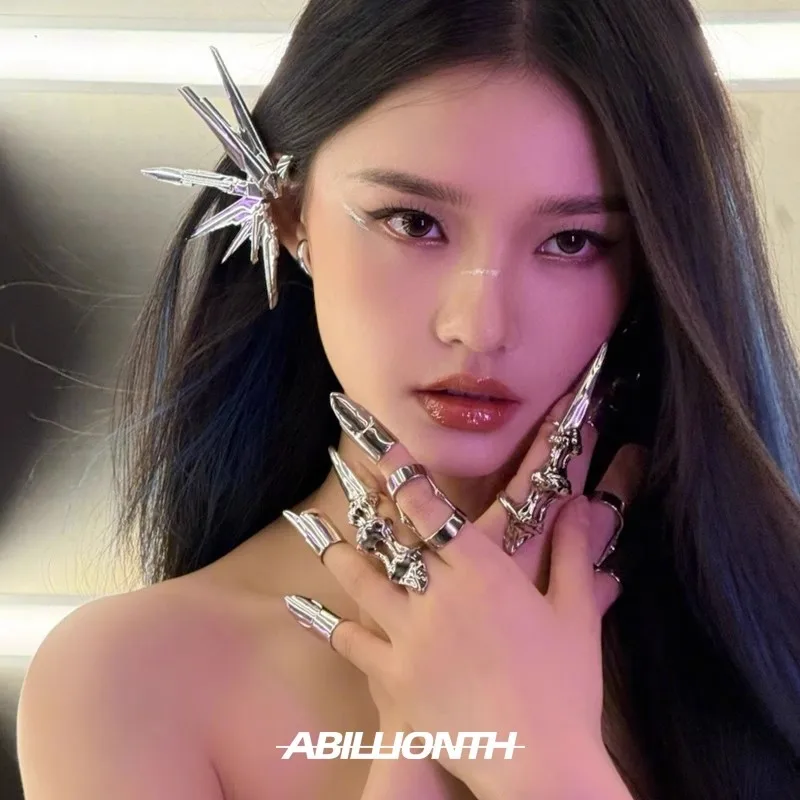 فاسق المعادن الهيكل الخارجي السبابة المشتركة العظام الدائري القوطية روك آلات الإصبع البنصر خواتم الاصبع الطويلة تأثيري مجوهرات هدية #3