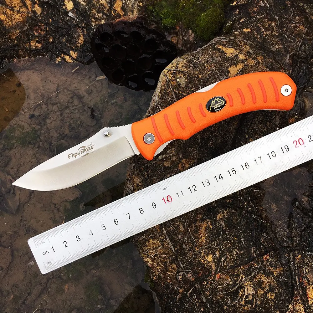 Watchman Knife  Double Blade Folding Hunting Knife Two Blades in One,Butcher Knife, Rotating Skinning and Gutting