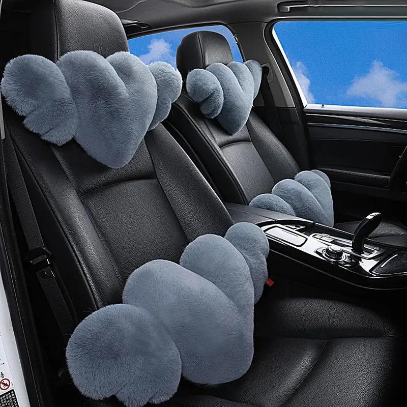 General Car Pillow For Driving Seat Heart 2X Plush Heart Shaped Pillow With Wings Cozy Cute Car Pillow Headrest For Driving Home