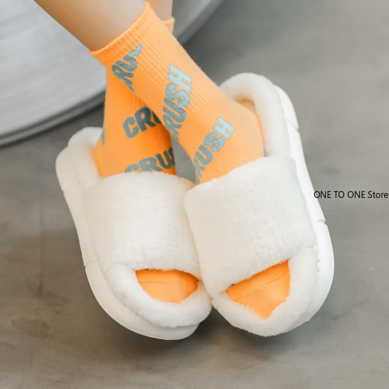 

New Wool Slippers Women's Autumn and Winter Indoor Home Thick-soled Home Non-slip Cotton Slippers Male Manufacturer Wholesale