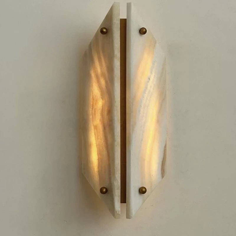 

Cream Marble Wall Lamp Designer Sconce for Living Room Background Wall Entrance Bedroom Bedside Ambient Light
