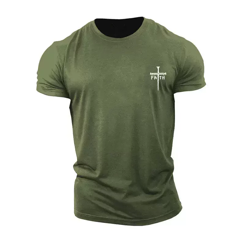 Men's Fashion Street Cross Pattern T-Shirts Summer Short Sleeve 3d Printed Fitness Sports Casual Tops 6XL Plus Size Simple Tee