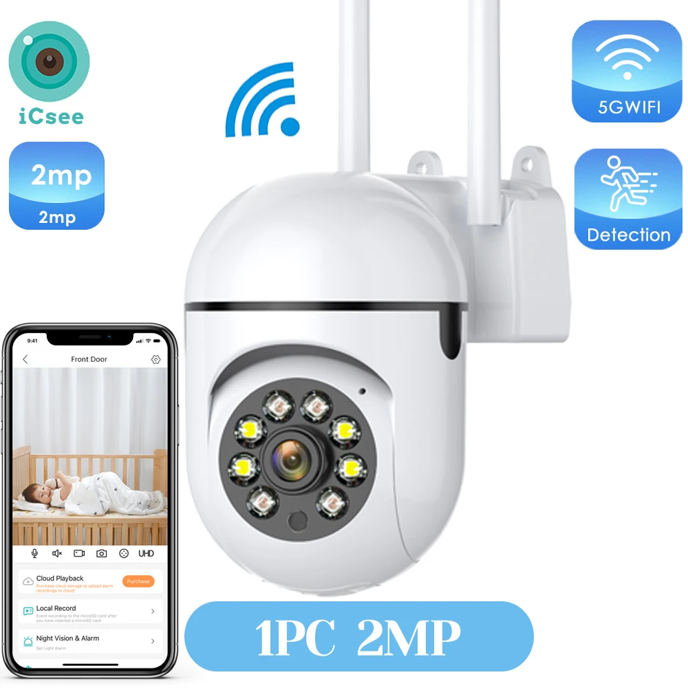 4MP Wifi Camera Buiten 2K HD Beveiliging PTZ IP Camera AI Auto Detect Tracking Indoor Baby Nacht Kleurencamera Surveillance ICSee