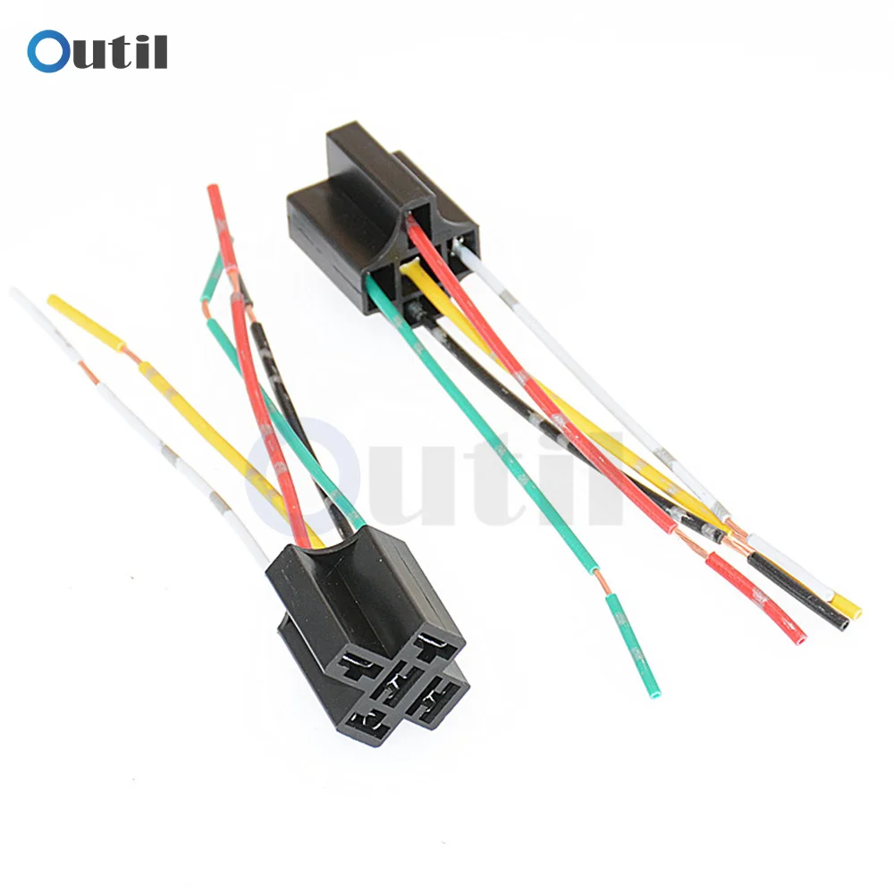 3 Pcs 12V 24V 5 Pin Automotive Relais Socket Harness Connector Plug Bakeliet Relais Base Seat Voor 5-Pin 4-Pin for Auto Relais