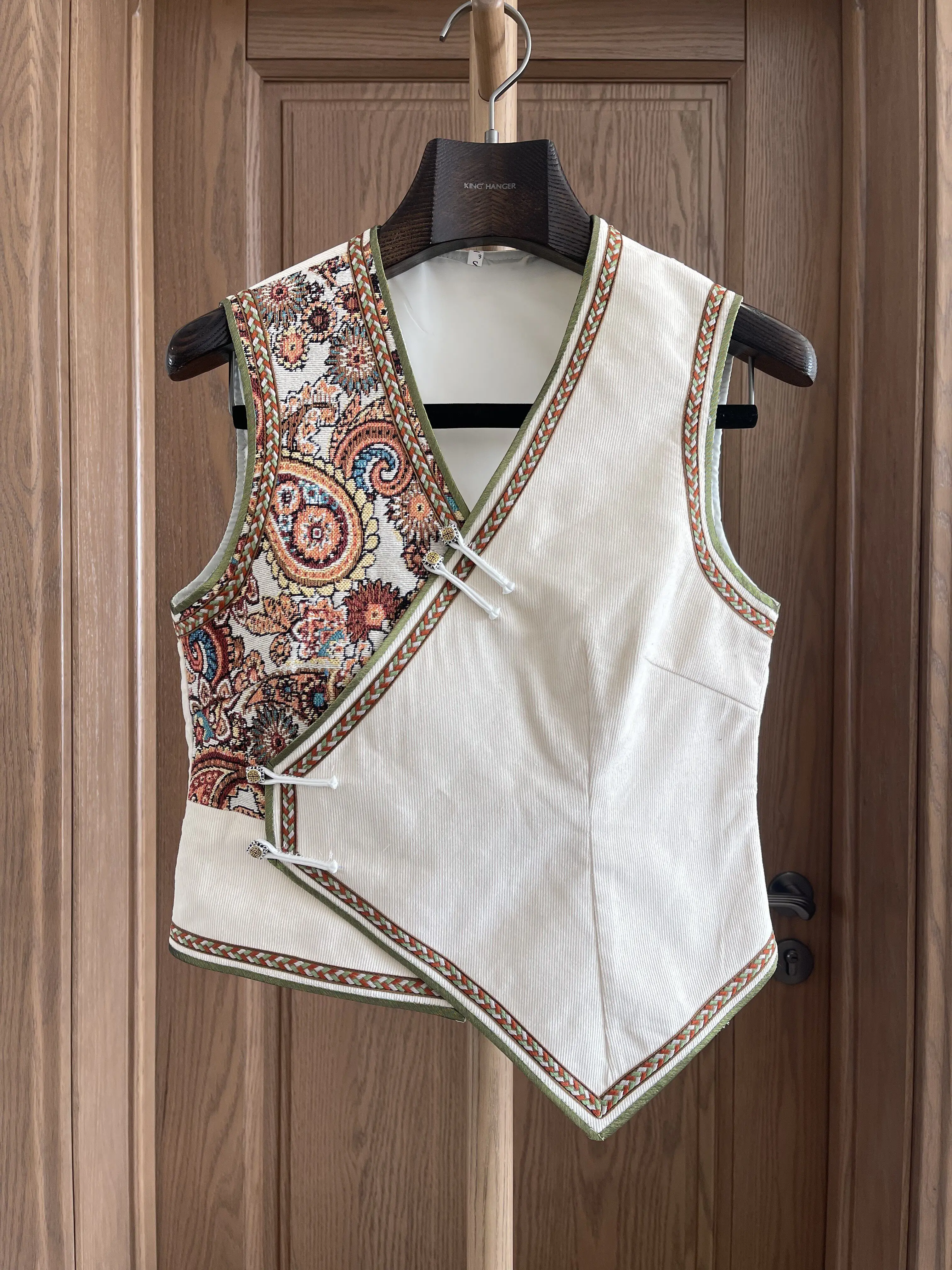 Vest Printed Coat Western Style Waistcoat outside Wear Cardigan Button Elegance Sleeveless Thin Vest Fit Four Seasons