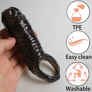 Open Penis Sleeve Sheath For Men Enlargement Exposed Head Cock Cap Ring Ejaculation Delay Sex Toys 6 Main Sales Penis Ejaculation Cover - №3