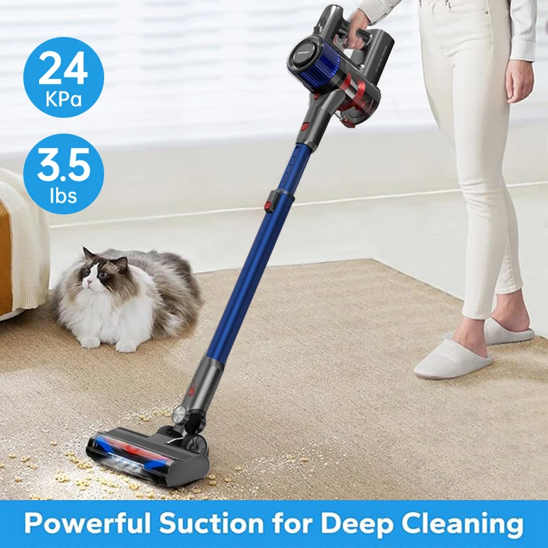 XINSHE T7Pro Cordless Vacuum Cleaner 24Kpa Powerful Suction, 45Min Runtime & Handheld Vacuum Cleaner for Hardwood Floor Carpet