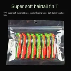 1 pack 6/8.5cm T-Tail Swim Lures Silicone Soft Worm Artificial Bait Set Colorful Simulation Soft Lure Silicone Bait Freshwater