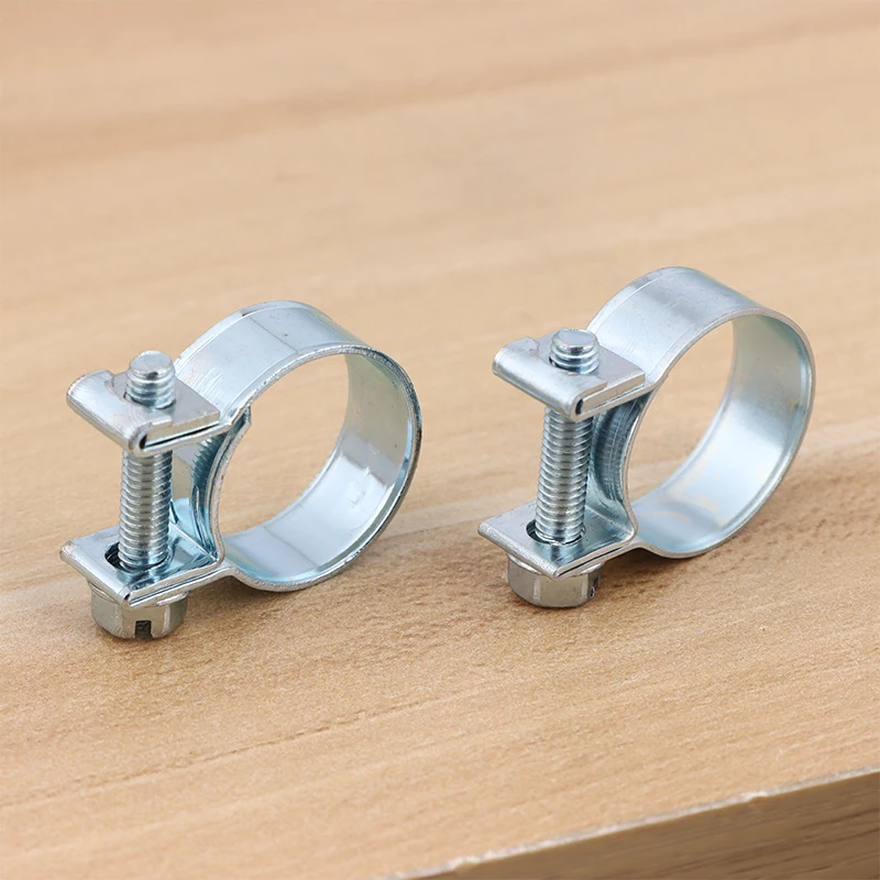 Heavy Duty Hose Clips 10Pcs Stainless Steel Adjustable Fuel Line Clamp For Petrol Pipe Home Auto Workshop Use