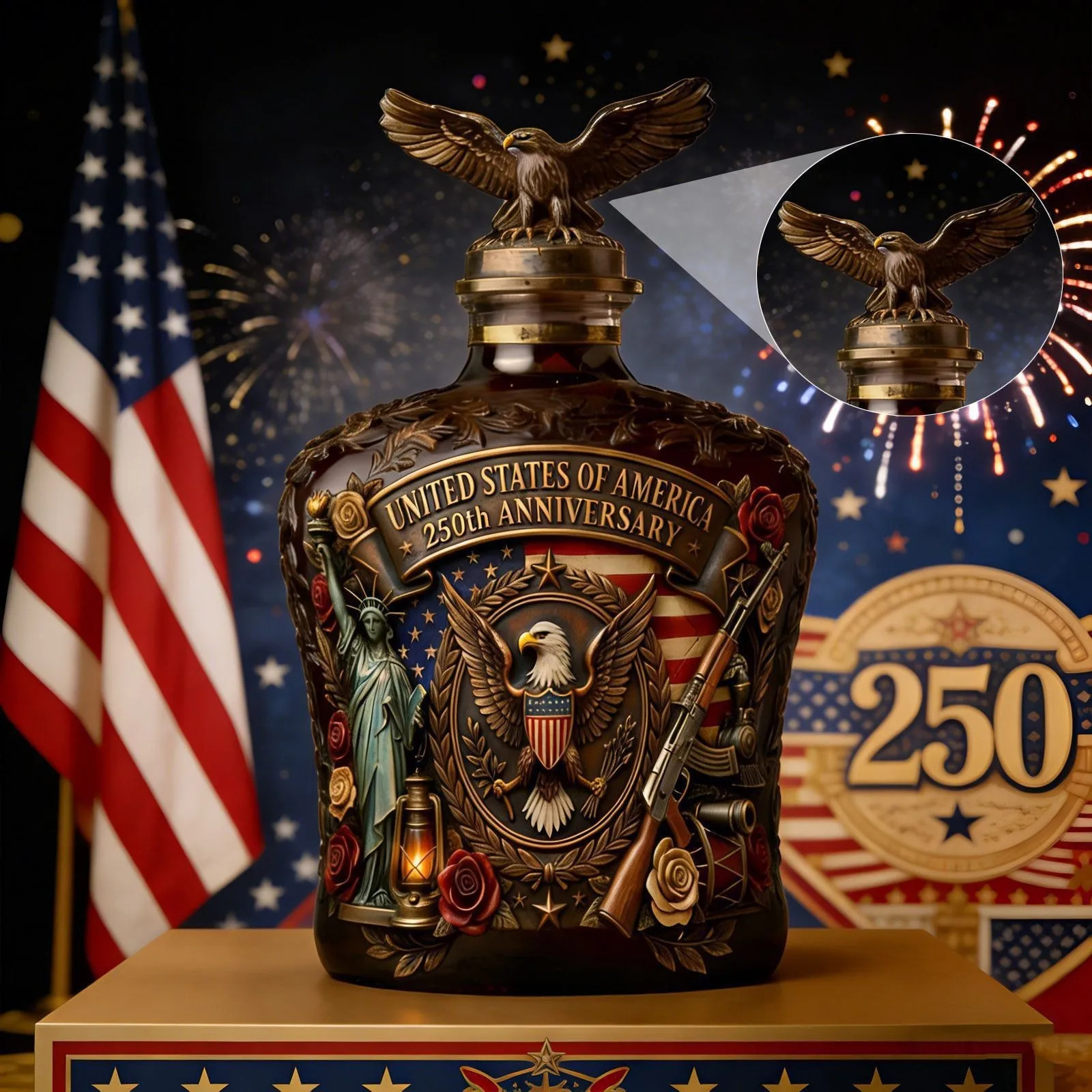 Vintage American Freedom Eagle Whiskey Decanter Liquor Bottle Collectible Decor Ornament collection-grade foreign wine bottle