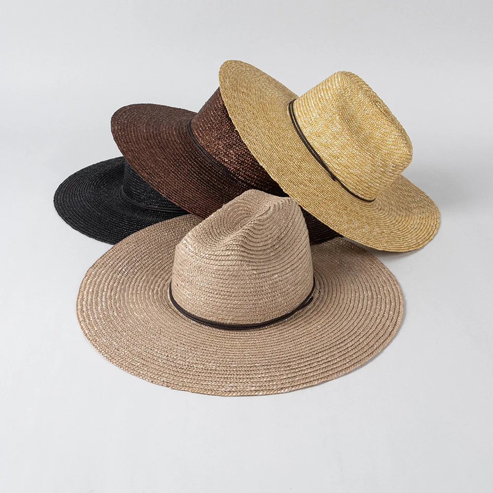 handwoven Panama Straw Hats for Women Summer Beach Sun Hat Wide Brim Fedora Cap UPF50+ Large Brim Palm Leaf Safari Hat