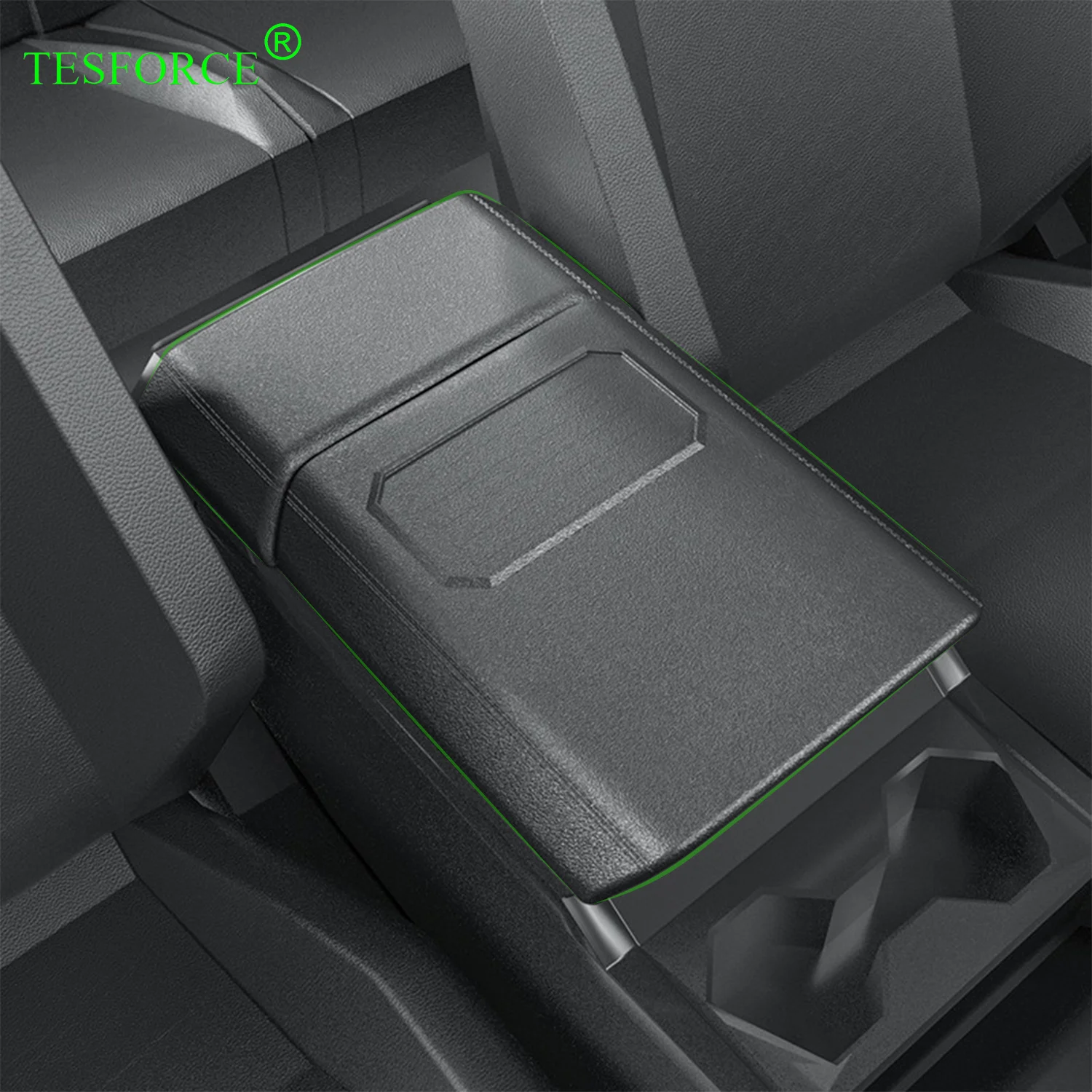 For Tesla Cybertruck 2024 Car Armrest Box Protective Cover TPE for CyberTruck Armrest Cover Set Full Fit Non-slip Cell Phone Mat