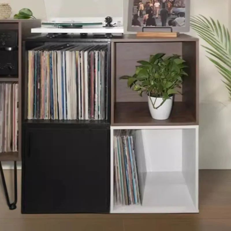 Japanese Minimalist Vinyl Record Storage Cabinet, Modular Free Combination Organizer, LP Record Collector Shelf for Home Music