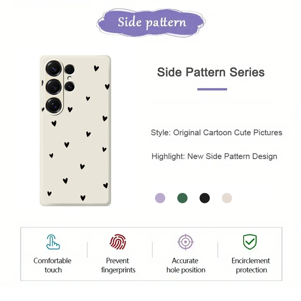 Love Pattern Phone Case For Samsung Galaxy S25 S24 S23 S22 S21 S20 Ultra Plus S10 Plus S24FE S23FE S22FE S21FE S20FE Soft Cover