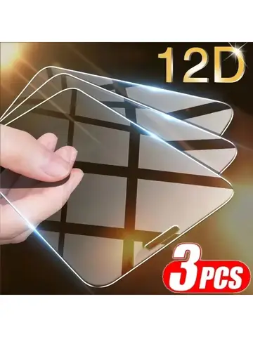3Pcs Tempered Glass for iPhone 14 13 12 11 15 Pro Max Mini Screen Protector for iPhone 17 XR XS MAX 7 8 Plus 16 Protective Glass