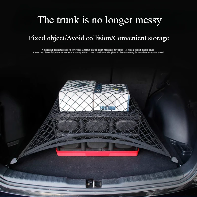 For Tesla Model Y Trunk Luggage Storage Net Bag Hook Rear Cargo Fixed Net Stowing Tidying Car Interior Modification Accessories