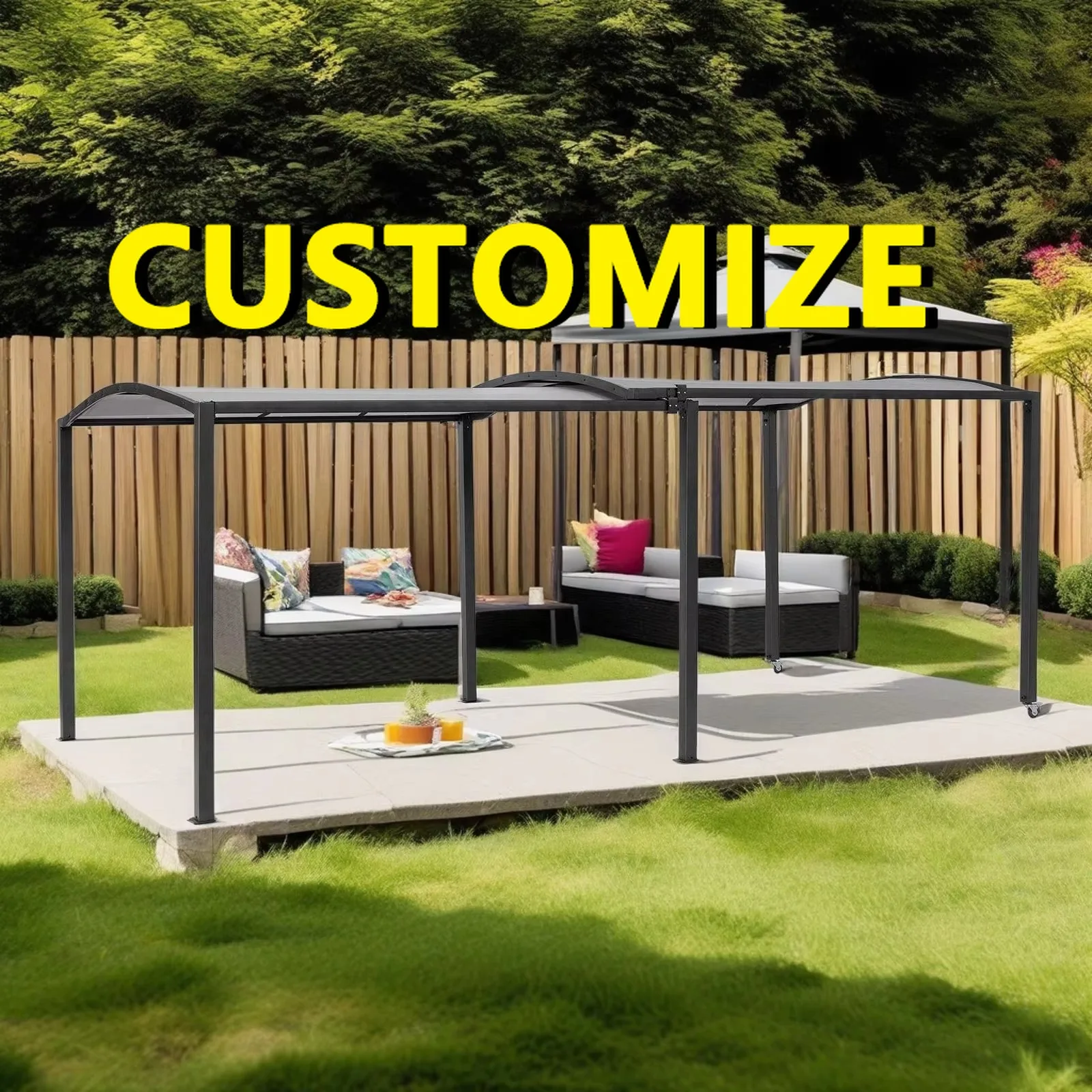 

Any Size Custom Villa Patio Collapsible Carport Heavy Reinforced Steel Frame Mobile Garage Outdoor Vehicle Sun Rain Sturdy Shelt