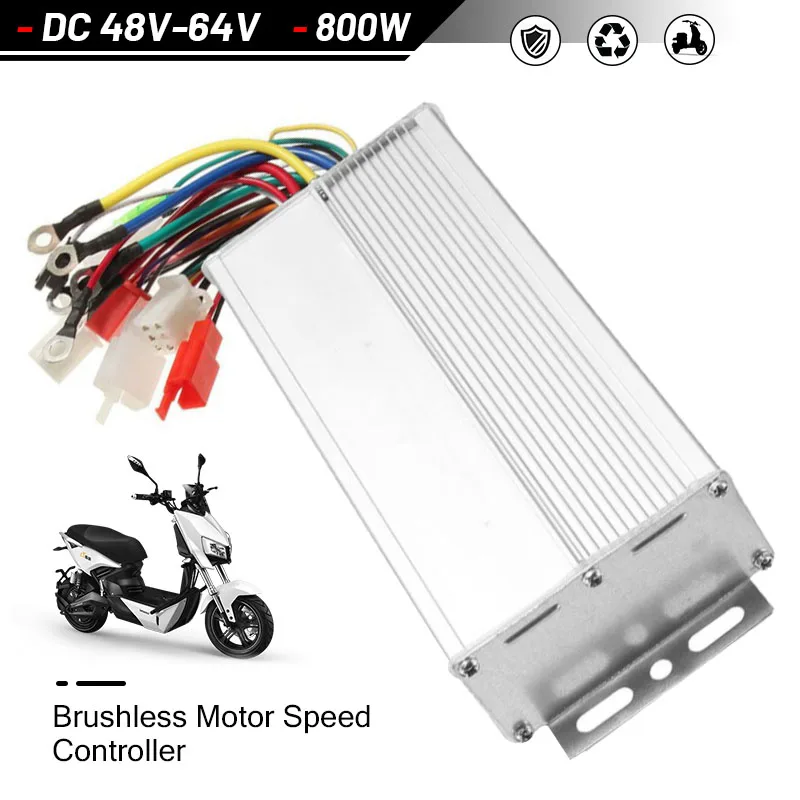 

48V~64V 800W Brushless Controller Dual Mode Brushless Motor Electric Vehicle Controller For Electric Bicycle Scooter