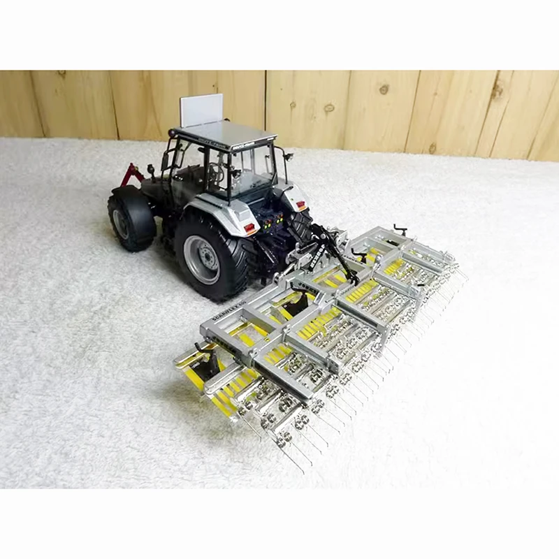 ROS Diecast 1:32 Scale Trailer-mounted Lawn Brush Agricultural Engineering Vehicle Alloy Model Accessories Collection Souvenir