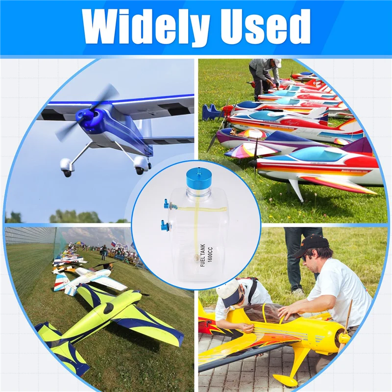 MACH-خزان الوقود البنزين زجاجة بلاستيكية شفافة CNC لطائرة RC والغاز والنيترو