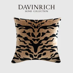 DAVINRICH Tiger Chic Patterns Tiling Square Cushion Covers Luxury Animal Leopard Skin Stripes Decorative Pillow Case 50x50cm