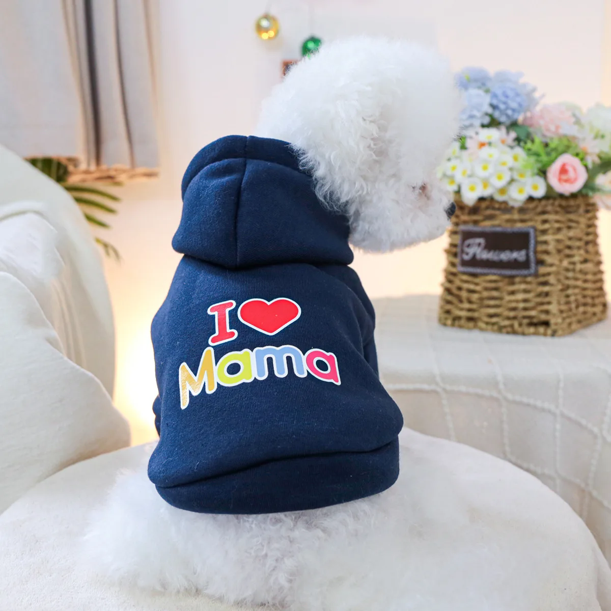 

Pet Clothes Dog Cat Clothing Clothing I Love Mom Haze Blue Sweater