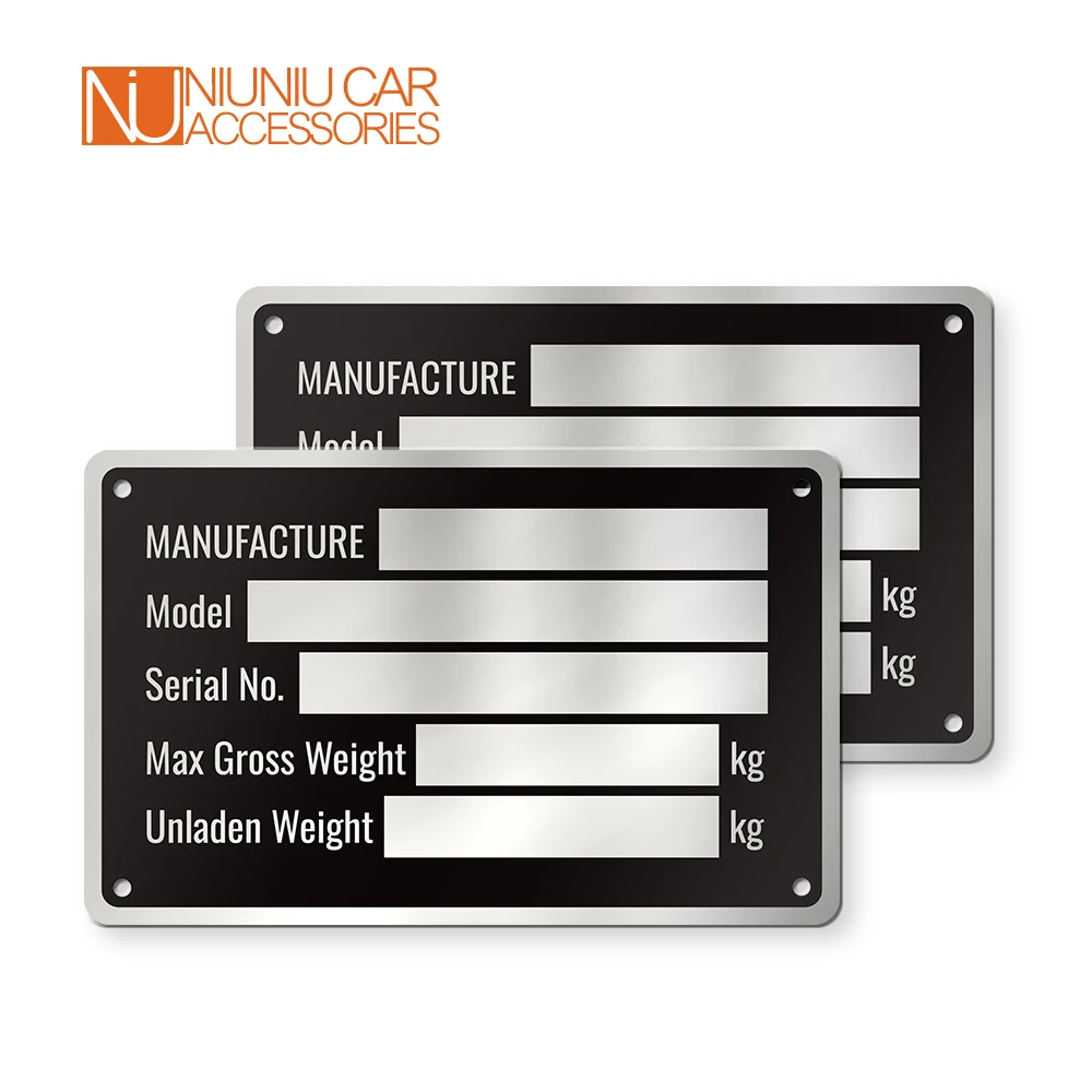 Blanco Of Gegraveerd Aluminium Trailer Id Tag Vin Plaat Seriële Gvwr Medische Rv Onderdelen Camper Accessoires