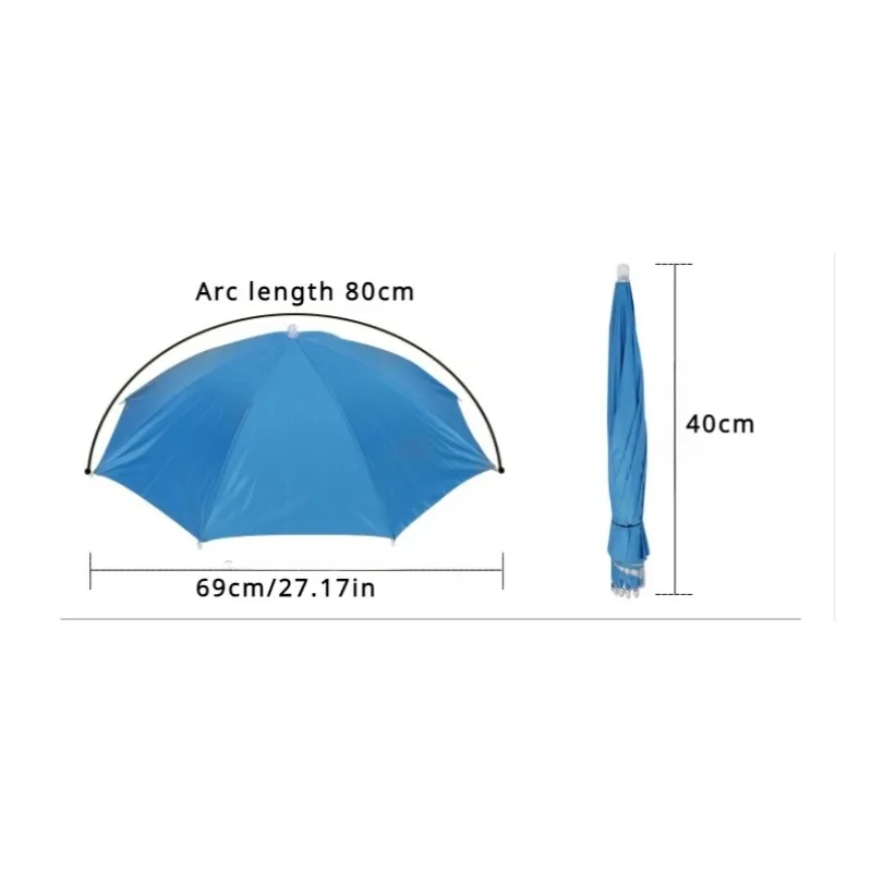1PC Fishing Hat Umbrella Children Adult Large Hat Head Wearing Umbrella Hat Men and Women Outdoor Folding Weather Umbrella
