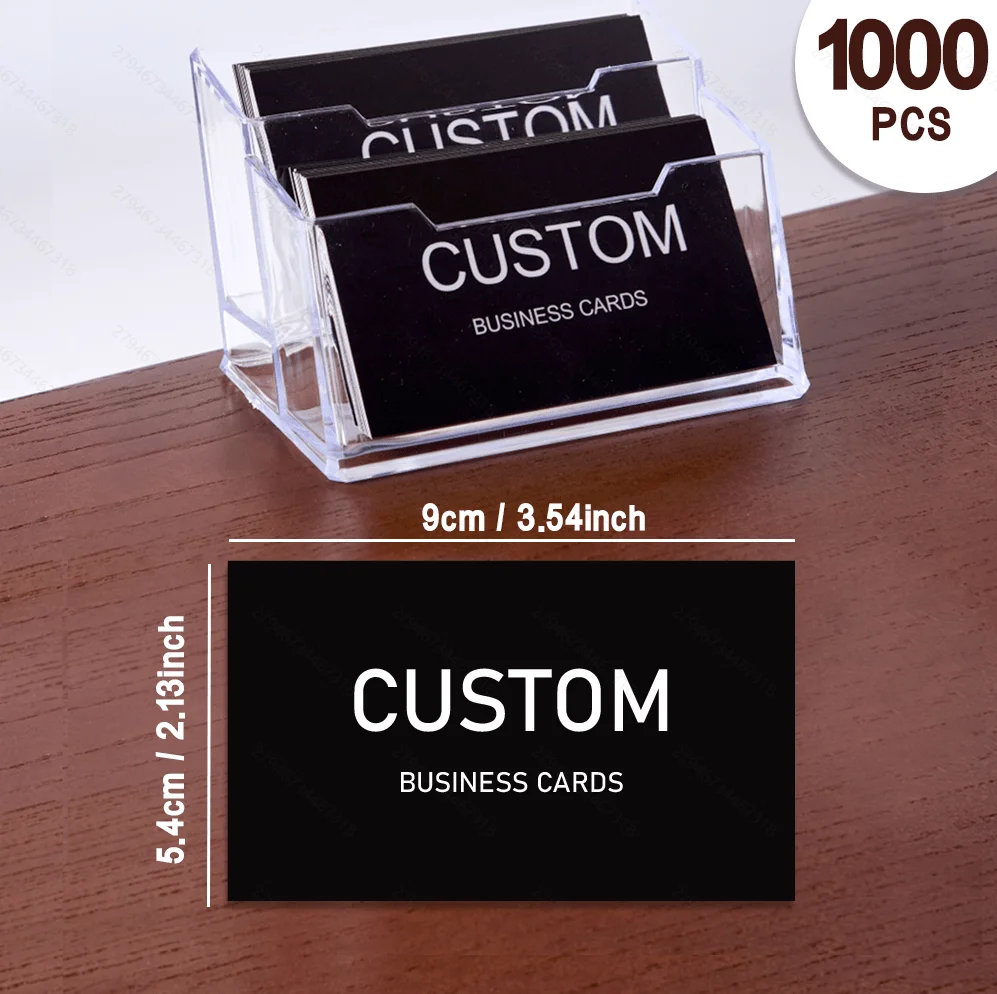 200/500/1000 Stück Anpassbare Karten, Personalisierte Visitenkarten mit Acryl-Aufbewahrungsbox, Matte Dankeskarten und Einladungen