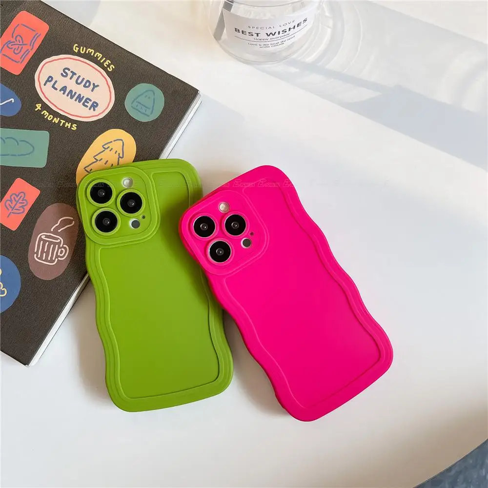 Ultra Slim Soft TPU Solid Color Silicone Phone Case For Xiaomi Poco F5 X5 M4 F4 X3 F3 M3 X2 F2 X4 GT Pro Curly Wave Back Cover