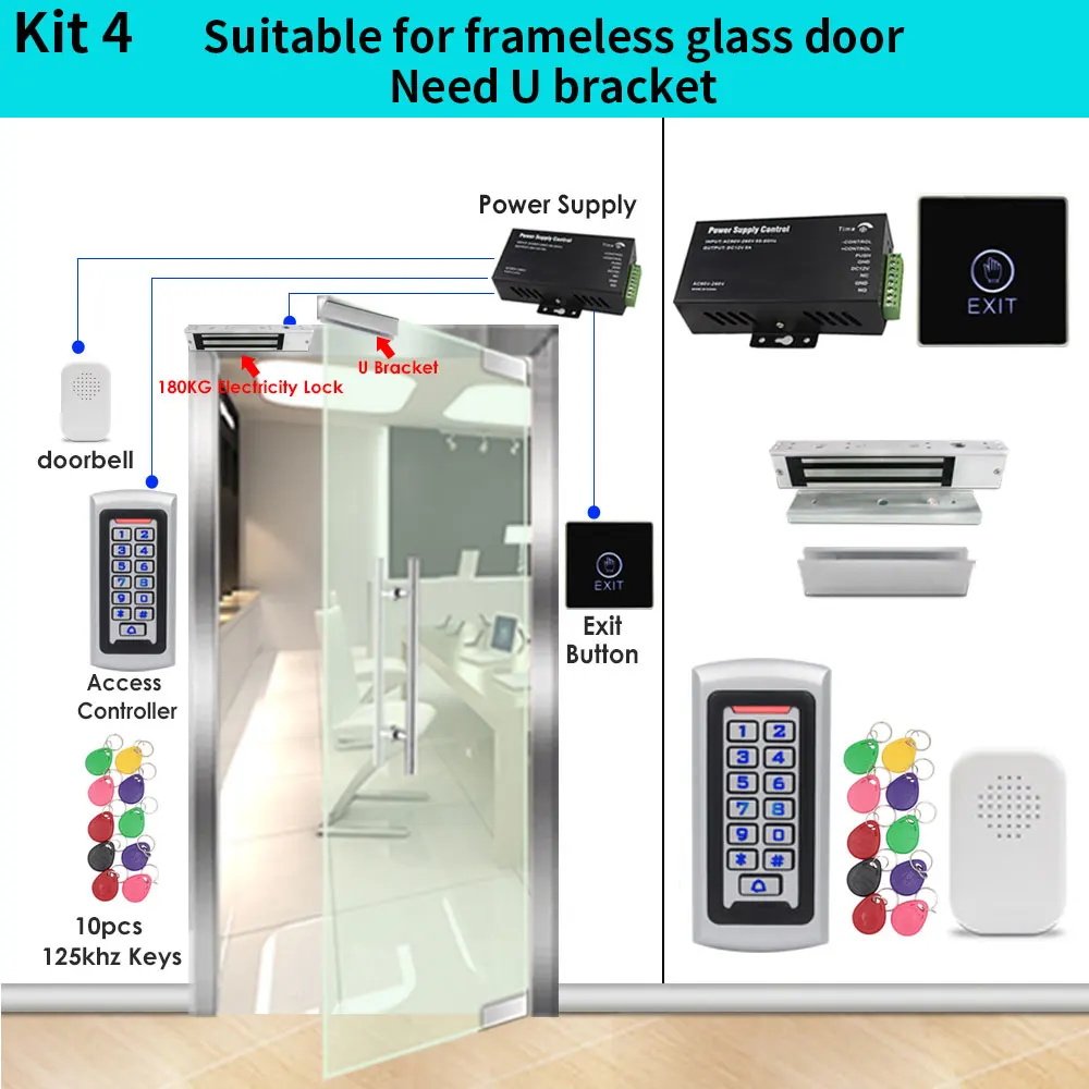 Rfid Toegangscontrole Systeem Kits Smart Deurslot Systeem Elektrische Poort Opener Kit Home Digitale Sets Elektrische Magnetische Strike Lock