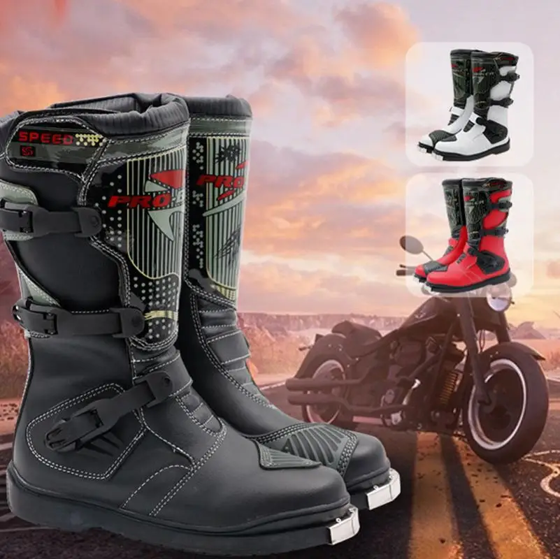 

Motorcycle Boots Men Women Riding Mid-Calf Protective Shoes Non-slip Waterproof Motorbike Motocross Equipment Racing Long Boot